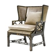pair wing armchairs for sale