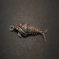 antique silver fish pendant for sale