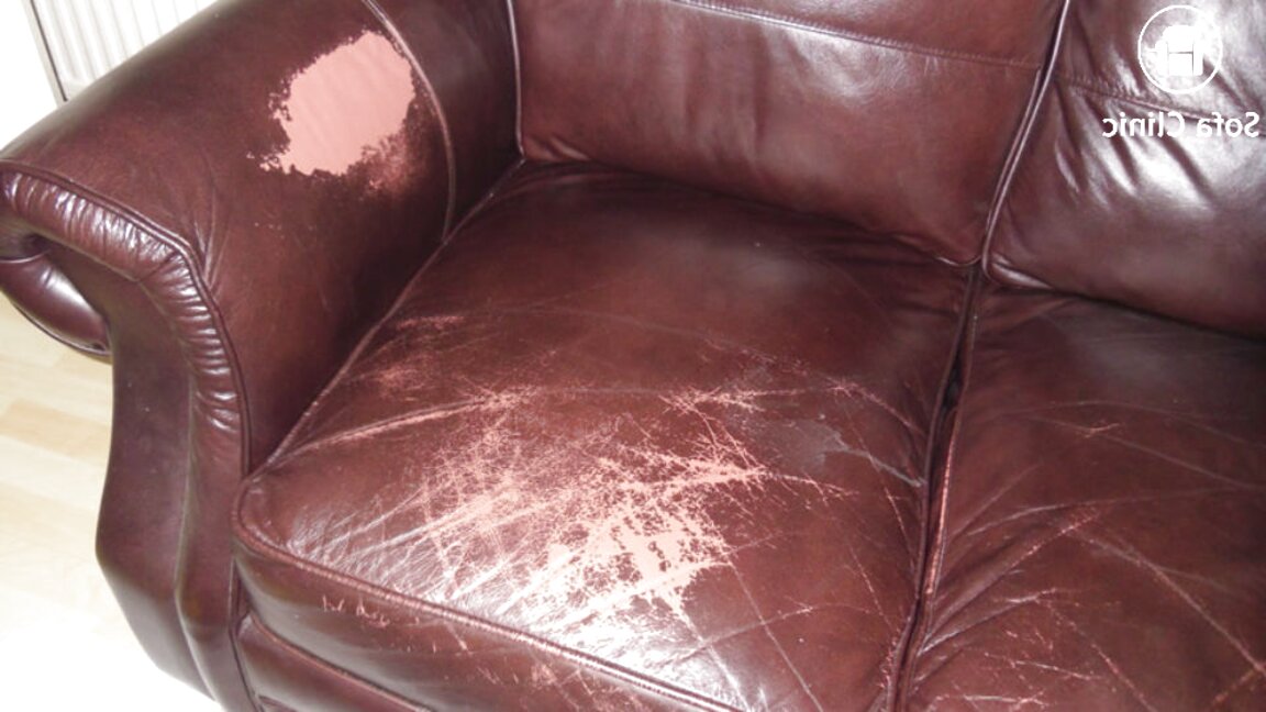 damaged leather sofa bed