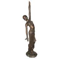 bronze art deco lady for sale
