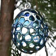 blue glass ornaments for sale