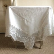 large white table cloth vintage for sale