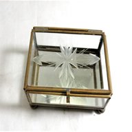 vintage glass trinket box for sale