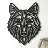 wooden wolf head for sale