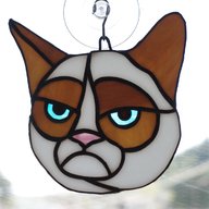 stained glass cat sun catcher for sale