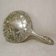vintage silver hand mirror for sale