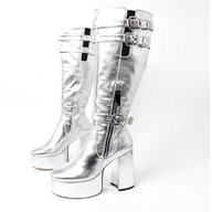 silver platform boots for sale