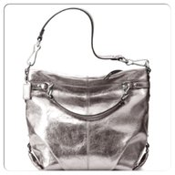 pewter metallic handbag for sale