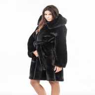 black real fur coat for sale