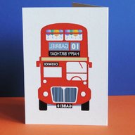 bus birthday card for sale