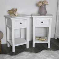 pair white bedside tables for sale
