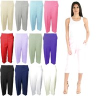 ladies cropped trousers elasticated waist for sale