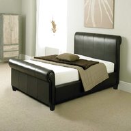 leather sleigh bed for sale