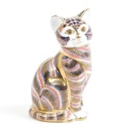 royal crown derby paperweight cat for sale