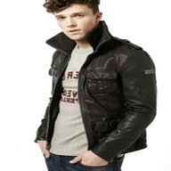 mens superdry leather jacket for sale
