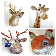 paper mache animal heads for sale