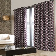 purple patterned eyelet curtains for sale
