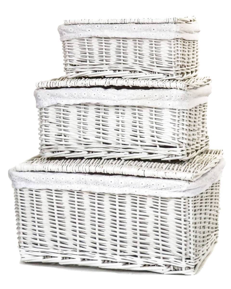 Wicker Storage Boxes Lids Large for sale in UK | 37 used Wicker Storage