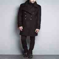 zara coat black military for sale